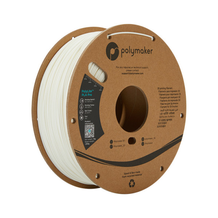 Пластик для 3D-принтера Polymaker PLA POLYLITE PRO 1,75mm 1kg WHITE (PA07002)