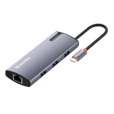 Порт-реплікатор ColorWay Docking Station USB-C 6-в-1 Type C PD 100W/USB3.0х3/USB2.0/RJ45 (CW-HUB03)