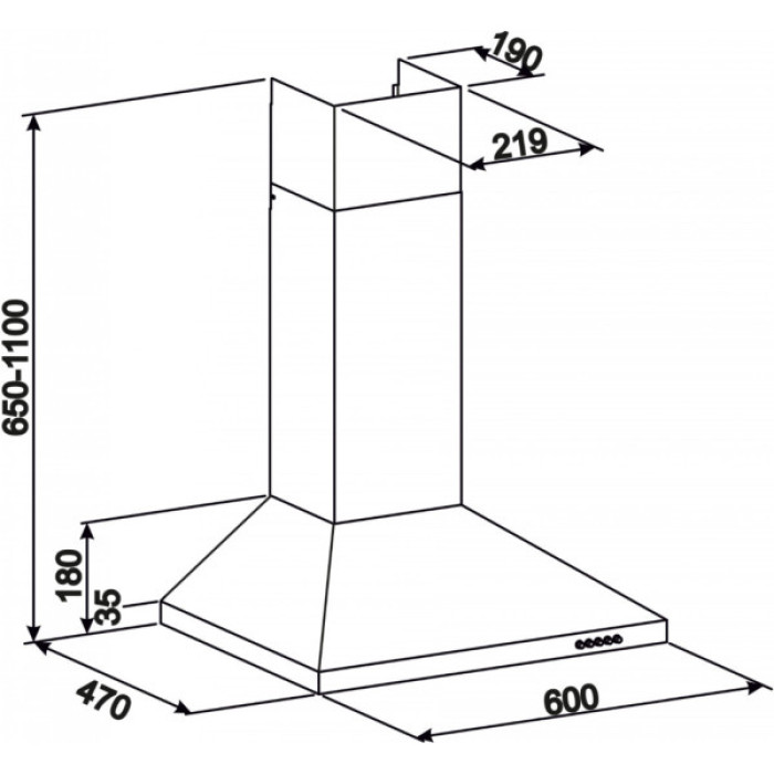 Витяжка кухонна Jantar KBT 650 LED 60 IS