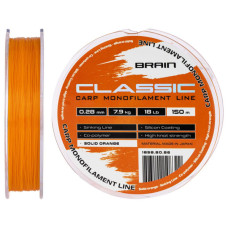 Волосінь Brain Classic Carp Line (solid orange) 150m 0.28mm 18lb 7.9kg (1858.80.86)