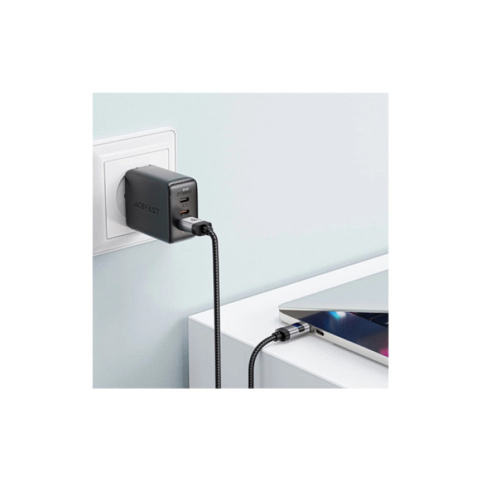 Дата кабель USB 2.0 AM to USB-C 1.2m digital display braided C15-04 black Acefast (6974316283737)