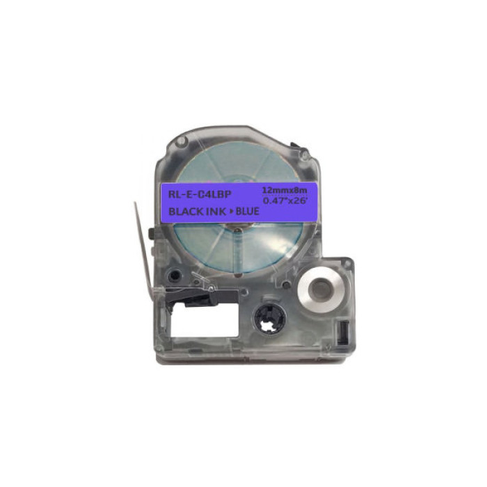 Стрічка для принтера етикеток UKRMARK RL-E-C4LBP-BK/BL, аналог LC4LBP. 12 мм х 8 м (900262)
