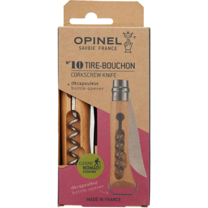 Ніж Opinel 10 VRI Inox Corkscrew (002578)