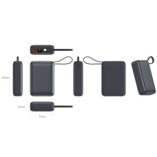 Батарея універсальна Vinga 20000 mAh 45W Display Cable (VPBB2045C)