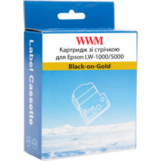 Стрічка для принтера етикеток WWM для Epson LW-1000/5000 36mm х 8m Black-on-Gold (WWM-SM36Z)