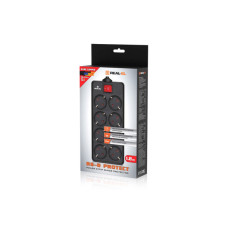 Мережевий фільтр живлення REAL-EL RS-8 Protect 5m, black (EL122300024)