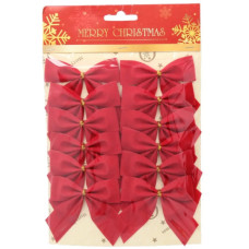 Прикраса декоративна Chomik бант текстиль, 12 шт, оксамит червоний (5900779853744)
