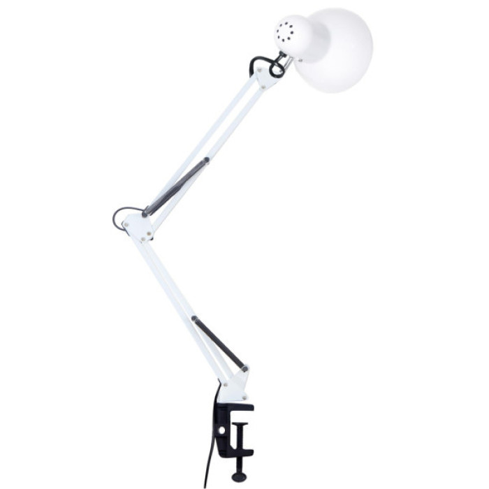 Настільна лампа Євросвітло Ridy-027 E27 зі струбциною біла