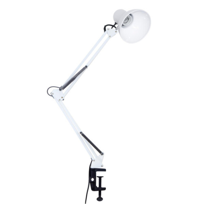 Настільна лампа Євросвітло Ridy-027 E27 зі струбциною біла