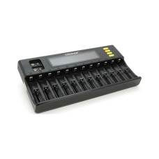 Зарядний пристрій для акумуляторів Liitokala 12 Slots+2, Ni-Mh/Li-ion/LiFePo4/Крона, LED+LCD (Lii-S12)