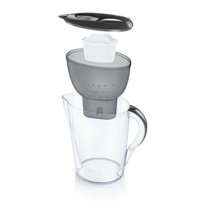 Фільтр-глечик Brita Marella Memo MXPro 2.4л (1.4л води) з фільтр-картриджем 3шт, графіт (1052796)