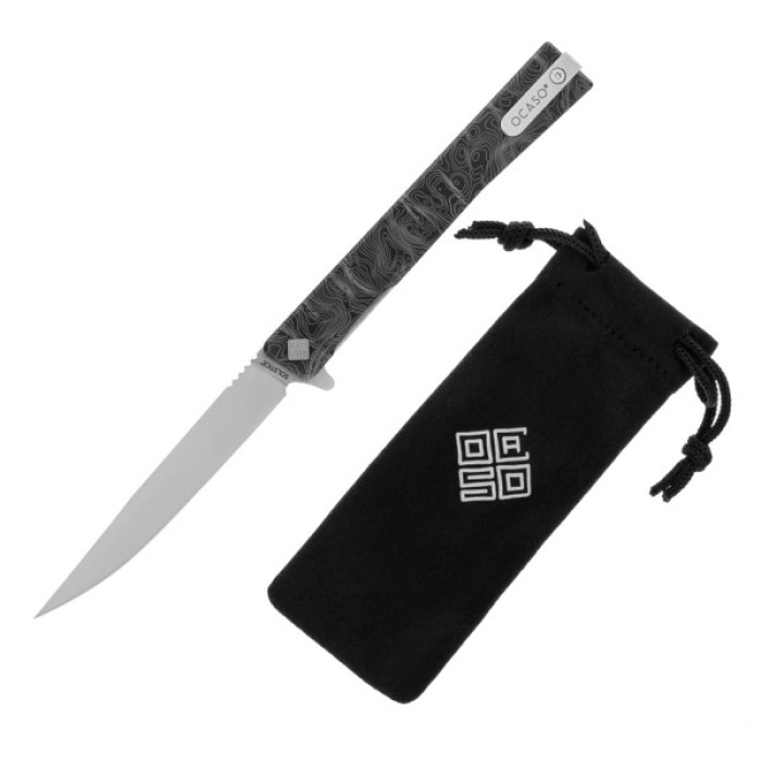 Ніж Ocaso Solstice, Engraved titanium, Topo Pattern, Satin (10ETS)