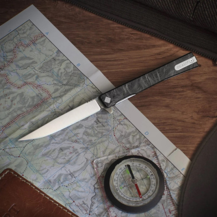Ніж Ocaso Solstice, Engraved titanium, Topo Pattern, Satin (10ETS)