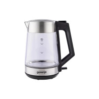Електрочайник Gorenje 1.7л, 2,200 Вт, strix контроль, скло, нерж (K17OGS)