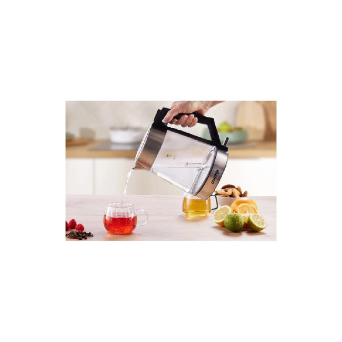 Електрочайник Gorenje 1.7л, 2,200 Вт, strix контроль, скло, нерж (K17OGS)