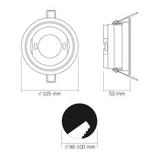 Світильник точковий Videx під лампу GX53 (VL-SPF28R-B)