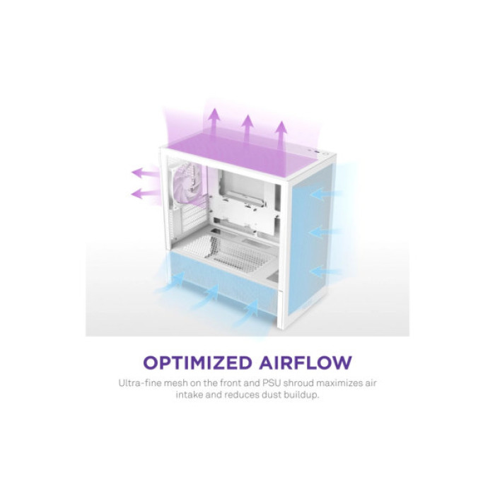 Корпус NZXT H3 Flow All White (CC-H31FW-01)