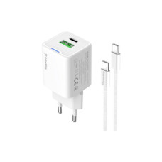 Зарядний пристрій ColorWay GaN Mini 35W PD Port PPS USB (Type-C PD + USB QC4.0) cable Type-C (CW-CHS055PDC-WT)