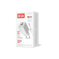 Зарядний пристрій ColorWay GaN Mini 35W PD Port PPS USB (Type-C PD + USB QC4.0) cable Type-C (CW-CHS055PDC-WT)