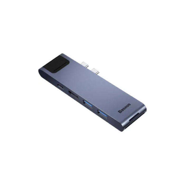 Концентратор Baseus USB-C Thunderbolt 7-in-1 2xUSB 3.0 + 1xUSB-C PD + HDMI 4K60Hz + SD/TF + 1xRJ45 1000Mbps gray (CAHUB-L0G)