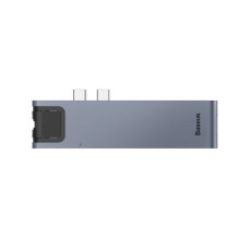 Концентратор Baseus USB-C Thunderbolt 7-in-1 2xUSB 3.0 + 1xUSB-C PD + HDMI 4K60Hz + SD/TF + 1xRJ45 1000Mbps gray (CAHUB-L0G)