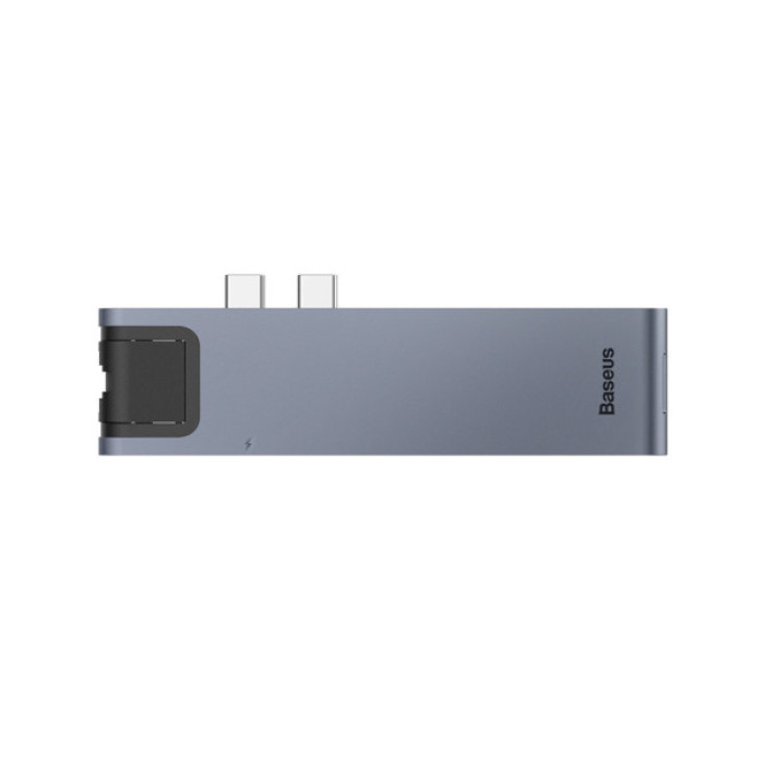 Концентратор Baseus USB-C Thunderbolt 7-in-1 2xUSB 3.0 + 1xUSB-C PD + HDMI 4K60Hz + SD/TF + 1xRJ45 1000Mbps gray (CAHUB-L0G)