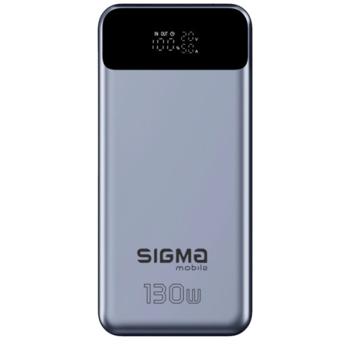 Батарея універсальна Sigma X-power SI30A7QLX 30000mAh, PD/130W, LED, cable 100w, silver (4827798479117)
