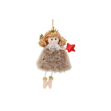 Ялинкова іграшка Chomik Фея хутро 8х16 см, коричнева (5900779900554_1)