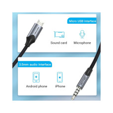 Кабель мультимедійний Micro 5P M to 3.5mm M 1.0m (4pin) black Vention (BDGBF)