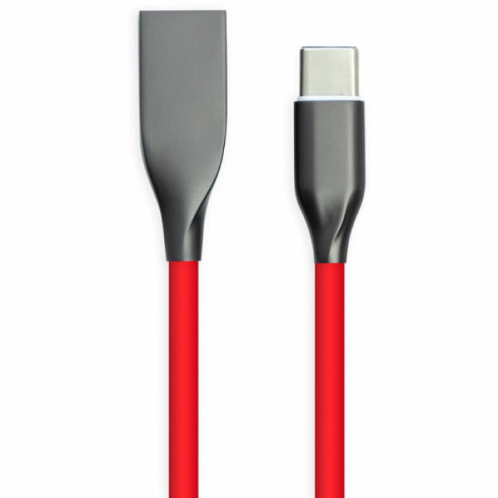 Дата кабель USB 2.0 AM to USB-C 1.0m red PowerPlant (CA911387)