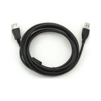 Дата кабель USB 2.0 AM/AF 3.0m ferrite black Voltronic (YT-AM/AF-3.0B)
