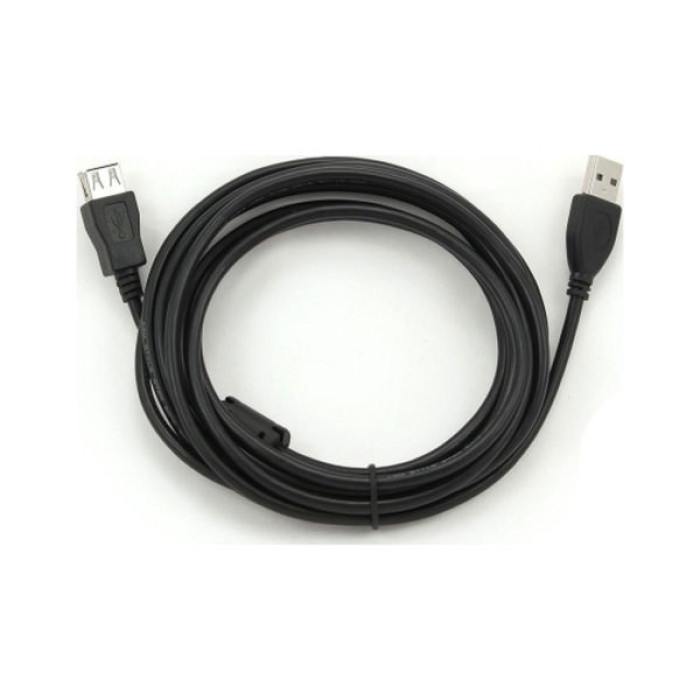 Дата кабель USB 2.0 AM/AF 3.0m ferrite black Voltronic (YT-AM/AF-3.0B)