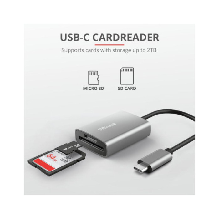 Зчитувач флеш-карт Trust Dalyx Fast USB-С Card reader (24136)