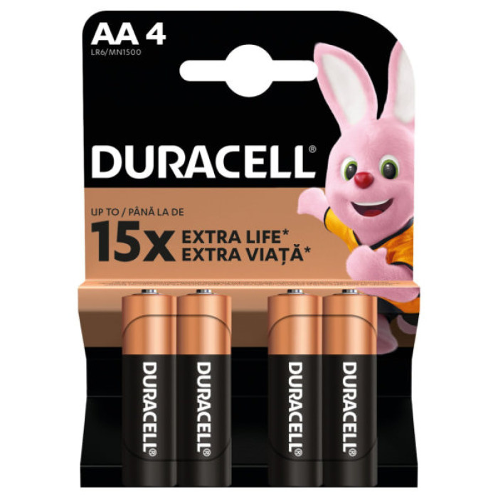 Батарейка Duracell AA лужні 4 шт. в упаковці (5000394052536 / 81551270)