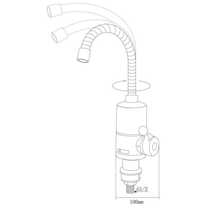 Проточний водонагрівач AQUATICA NZ 3.0кВт 0.4-5бар для кухн (9797143)