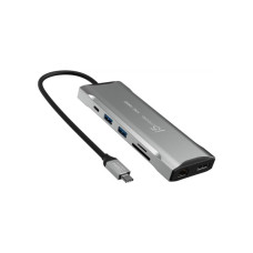 Концентратор J5create USB-C 9-in-1 2xUSB 3.2 + 2xUSB-C PD + 2xHDMI 4K + DisplayPort + SD/TF + RJ45 1000Mbps gray (JCD397-N)