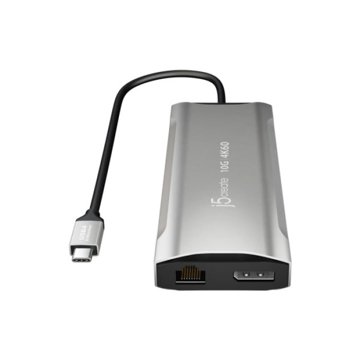 Концентратор J5create USB-C 9-in-1 2xUSB 3.2 + 2xUSB-C PD + 2xHDMI 4K + DisplayPort + SD/TF + RJ45 1000Mbps gray (JCD397-N)