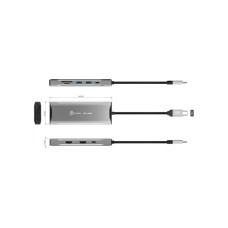 Концентратор J5create USB-C 9-in-1 2xUSB 3.2 + 2xUSB-C PD + 2xHDMI 4K + DisplayPort + SD/TF + RJ45 1000Mbps gray (JCD397-N)