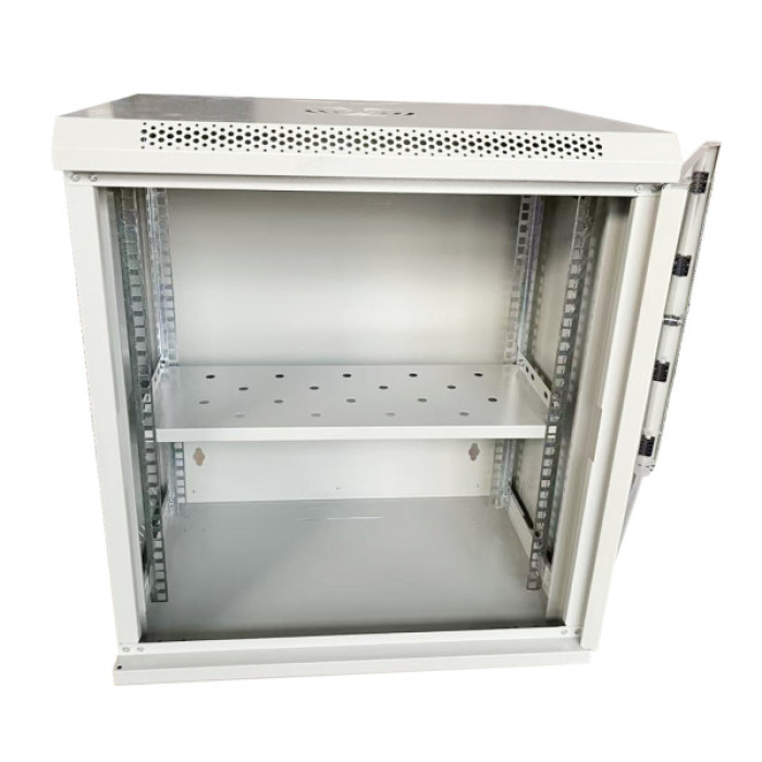 Шафа настінна GEAR 12U 19" 530x400x600 мм, + полка 19", grey (GWMSN-12U-530-400G)