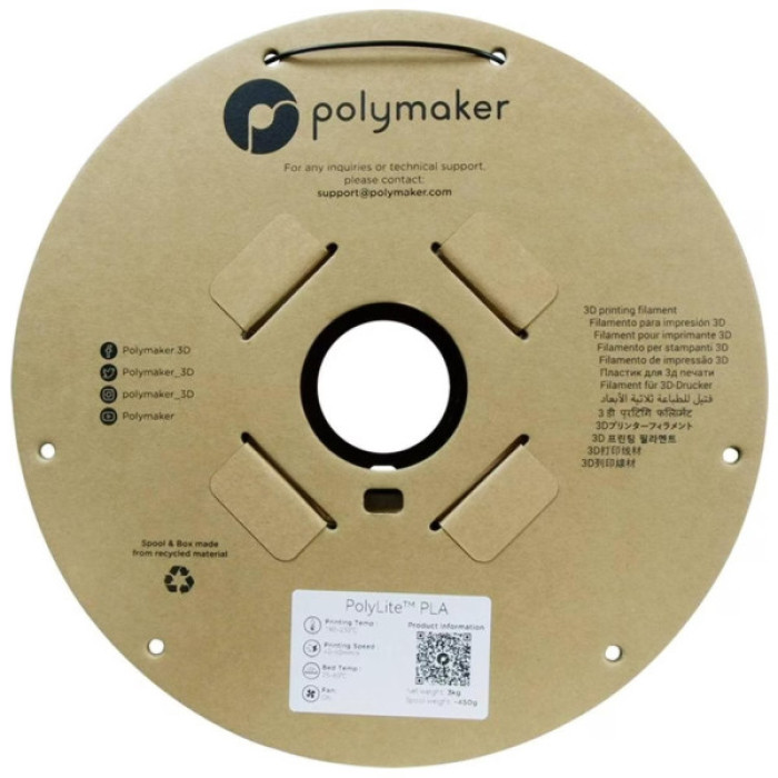 Пластик для 3D-принтера Polymaker ABS POLYLITE 1,75mm 3kg BLACK (PE01033)