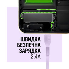 Дата кабель USB 2.0 AM to USB-C 1.2m Purple ACCLAB (1283126518270)