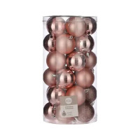Ялинкова іграшка House Of Seasons Пластик 30 шт D6 см Кульки світло-рожеві (8718861796964)