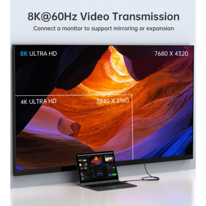 Дата кабель USB-C to USB-C 1.2m USB4.0 Gen3 240W (8K HDR) Choetech (XCC-1040-GY)