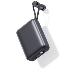 Батарея універсальна SWISSTEN 20000mAh SPACE 22/5W PD QC w/built-in cables USB-C/LIGHTNING Silver (8595217490598)