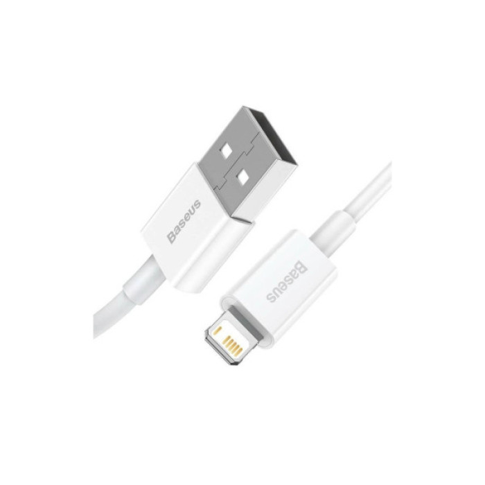 Дата кабель USB 2.0 AM to Lightning 1.5m Superior Fast Charging 2.4A white Baseus (CALYS-B02)