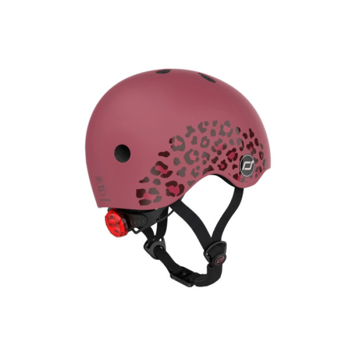 Шолом Scoot&Ride вишневий з ліхтариком 45-51см (SR-181206-WILDCAT)