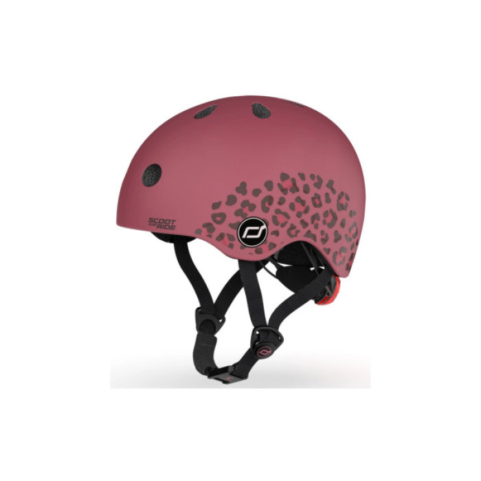 Шолом Scoot&Ride вишневий з ліхтариком 45-51см (SR-181206-WILDCAT)