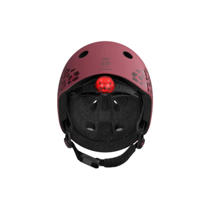Шолом Scoot&Ride вишневий з ліхтариком 45-51см (SR-181206-WILDCAT)