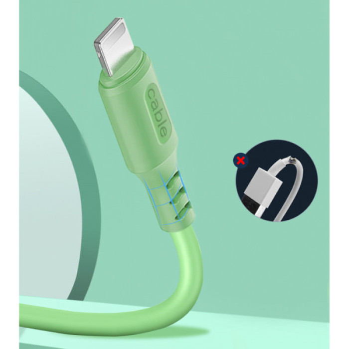Дата кабель USB 2.0 AM to USB-C 1.0m soft silicone green ColorWay (CW-CBUC042-GR)