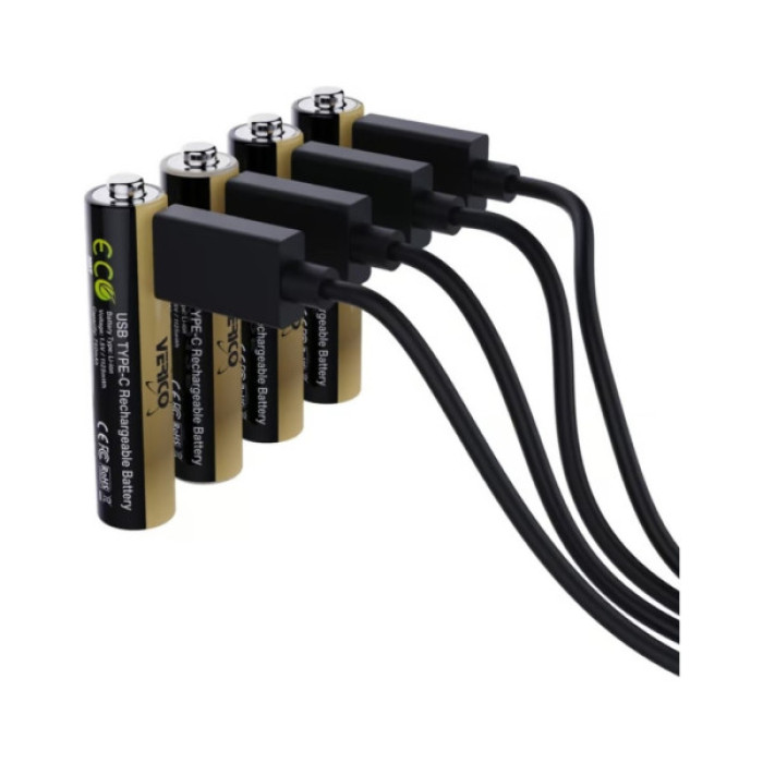 Акумулятор Verico AAA USB Type-C 750mAh/1125mWh-1.5V Li-ion 4шт./уп. (Loop Energy PRO) (1UDBT-A7WEAC-NN)